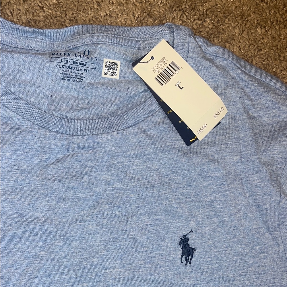 Polo by Ralph Lauren Men's Sky Blue Tee - Picture 2 of 2